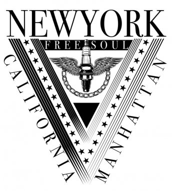 New York spor tipografi; t-shirt grafik; vektörel çizimler