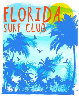 Tropikal gün batımında beach florida