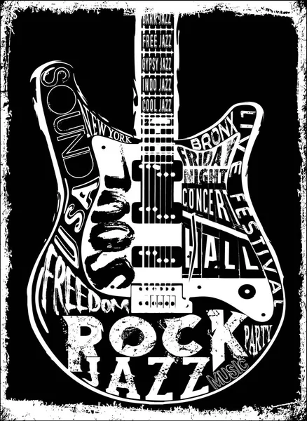 Hard Rock müzik Poster — Stok Vektör