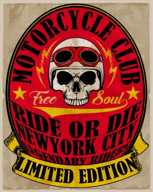 Kafatası T gömlek motosiklet grafik tasarım