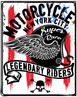 Vintage motosiklet t-shirt grafiği