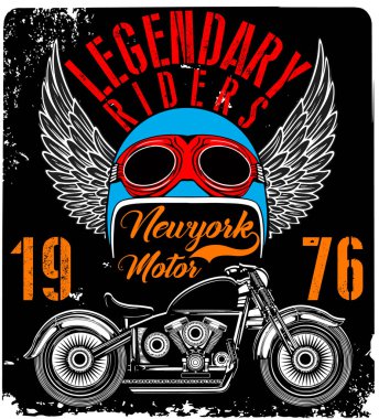 Vintage motosiklet t-shirt grafiği