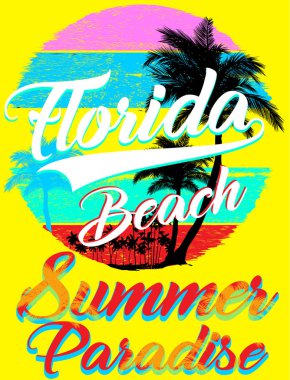 yaz plaj vektör arka planda retro tarzı