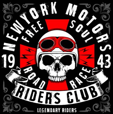 Vintage motosiklet t-shirt grafiği