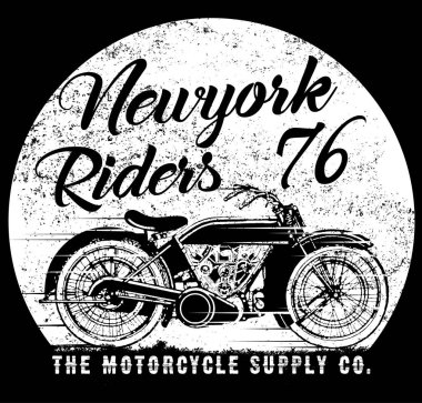 Vintage motosiklet t-shirt grafiği
