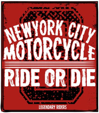 Vintage motosiklet t-shirt grafiği