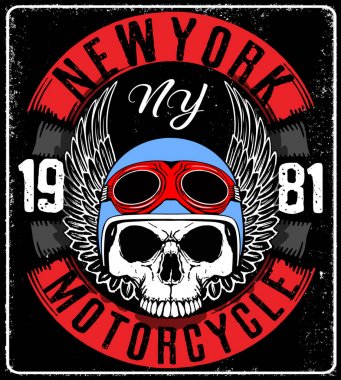 Motosiklet kask tipografi New York Spor Kulübü