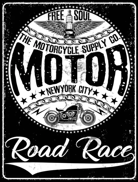 T-shirt moto Vintage Graphic — Image vectorielle