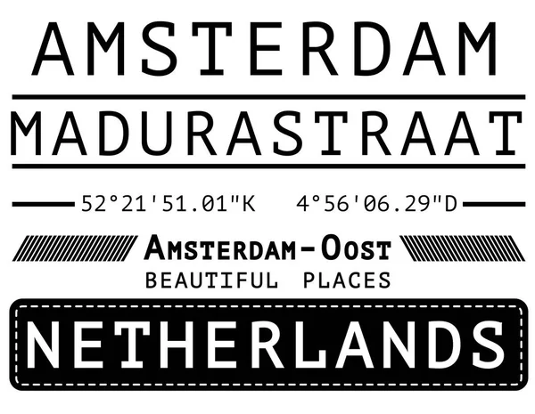 Amsterdam tişört posteri. — Stok Vektör