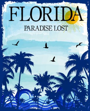 yaz plaj vektör arka planda retro tarzı