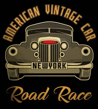Vintage yarış arabası printing.vector eski okul yarış poster.retr için