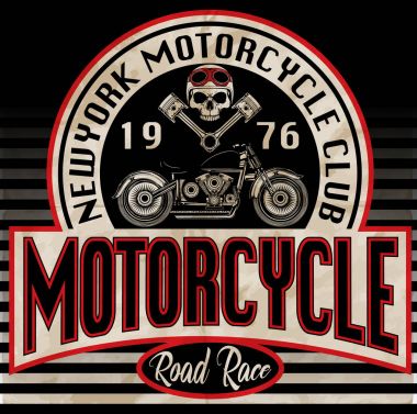 Vintage motosiklet t-shirt grafiği