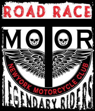 Vintage motosiklet t-shirt grafiği