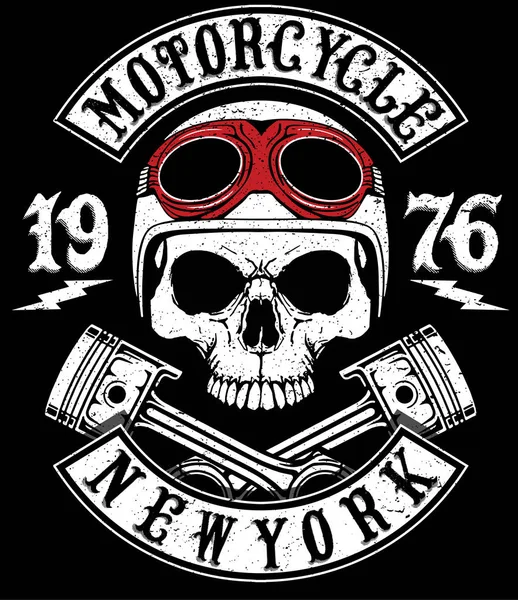 Motocyklové helmě typografie New York Sports Club — Stockový vektor