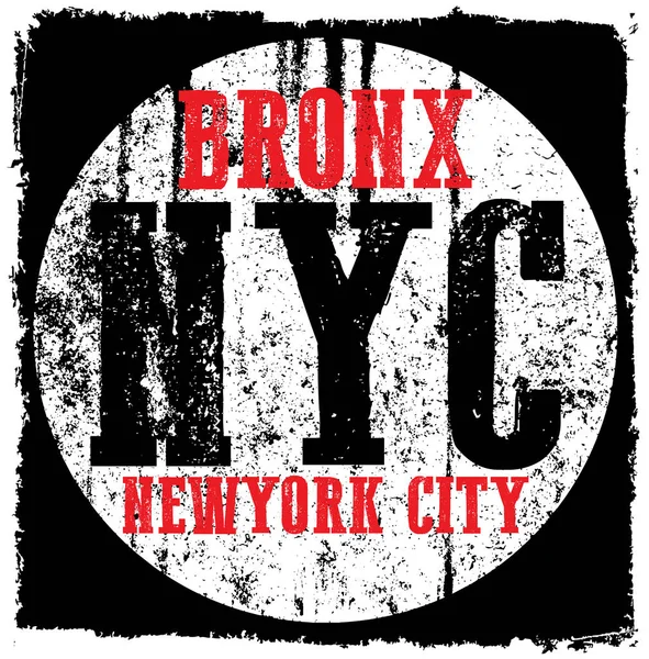 New York City grunge vector afdrukken en varsity. Voor t-shirt of ot — Stockvector