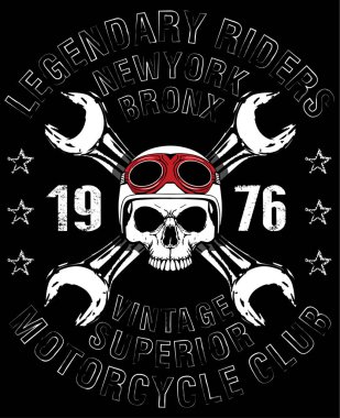 Motosiklet etiket t-shirt tasarımı ile özel chop çizimi