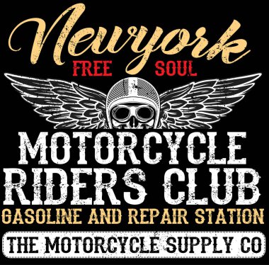 Motosiklet etiket t-shirt tasarımı ile özel chop çizimi