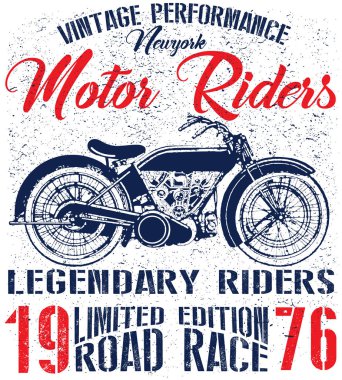 Motosiklet tee grafik tasarım