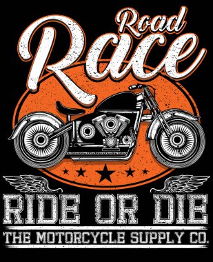 Motosiklet tee grafik tasarım