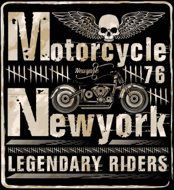 Motosiklet tee grafik tasarım