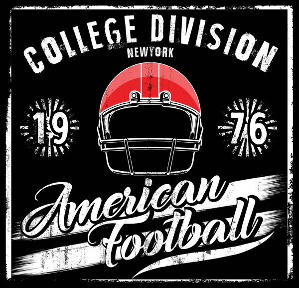 American Football Helm Varsity T-Shirt Grafik Vektorgrafik — Stockvektor