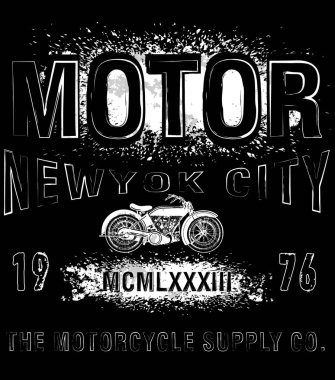 Vintage motosiklet t-shirt grafiği
