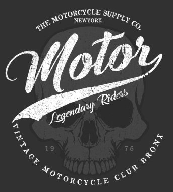Vintage motosiklet t-shirt grafiği