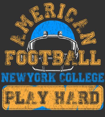 Futbol Spor tipografi; t-shirt grafik; vektörel çizimler