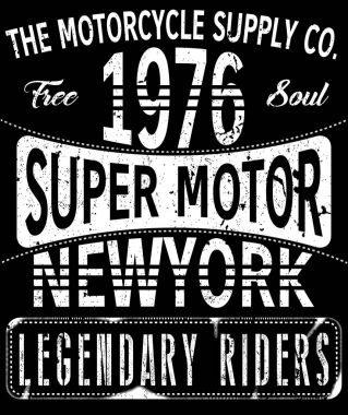 Vintage motosiklet t-shirt grafiği