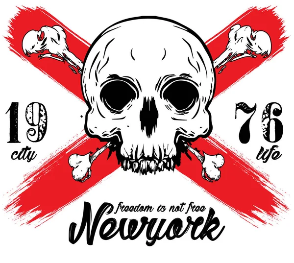 Camiseta Skull Diseño Gráfico — Archivo Imágenes Vectoriales