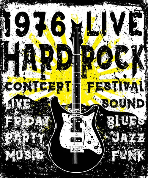 Rock Poster monocromatico hipster vintage label; badge; flayer "ha — Vettoriale Stock