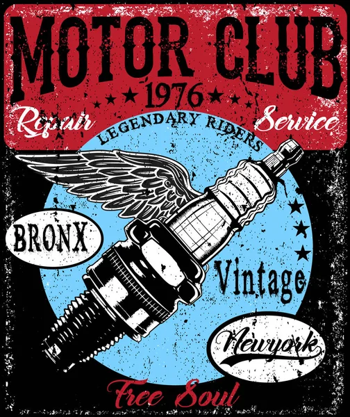 Motorrad Poster T-Shirt Grafik — Stockvektor