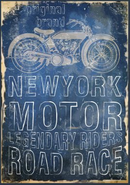 Motosiklet etiket t-shirt tasarımı ile özel chop çizimi