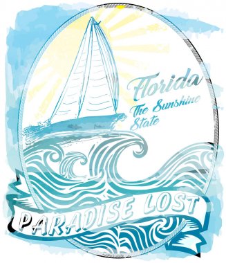 yaz plaj vektör arka planda retro tarzı