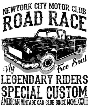 Vintage yarış arabası printing.vector eski okul yarış poster.retr için