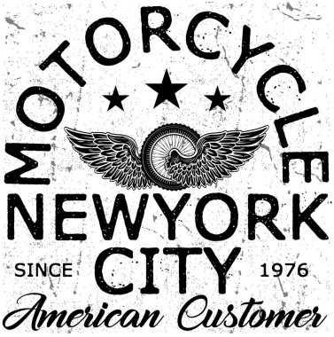 Vintage motosiklet t-shirt grafiği