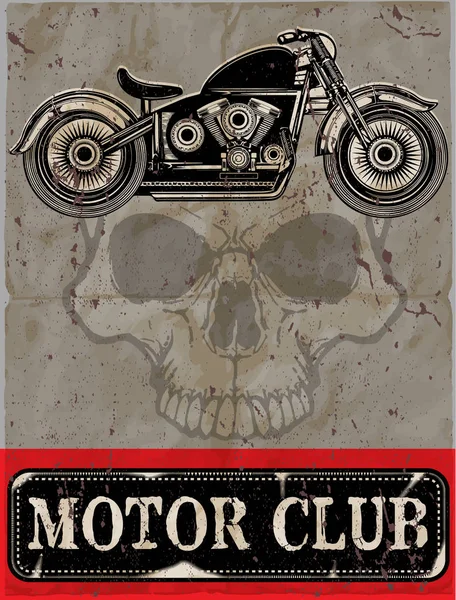 Vintage Motorcycle T-shirt Graphic — Stock Vector