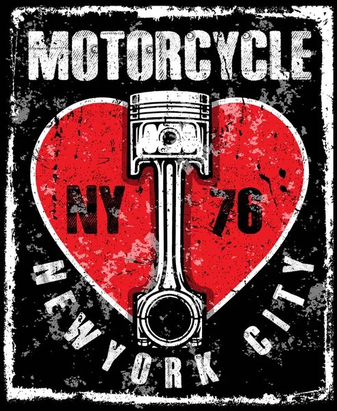 Zabytkowych motocykli t-shirt grafiki — Wektor stockowy