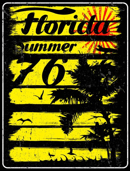 Zomer beach vector achtergrond in retro stijl — Stockvector