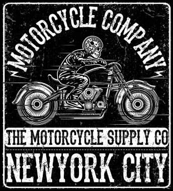 Vintage motosiklet t-shirt grafiği