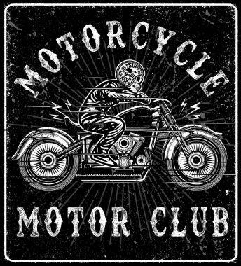 Vintage motosiklet t-shirt grafiği