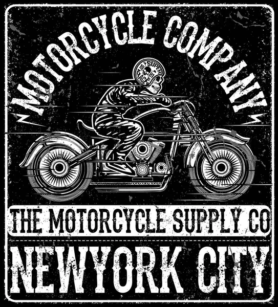 Vintage Motorcycle T-shirt Graphic — Stock Vector