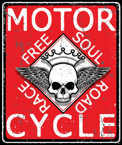 T-shirt de motocicleta vintage Gráfico —  Vetores de Stock