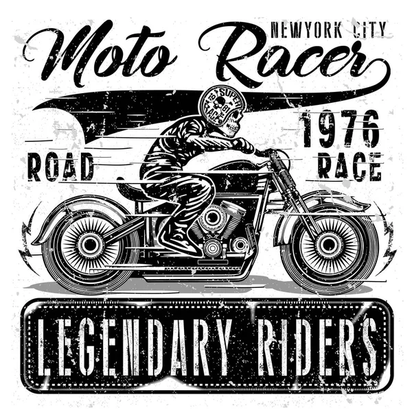 Vintage motocykl tričko grafika — Stockový vektor