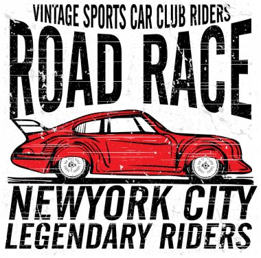 Vintage yarış arabası printing.vector eski okul yarış poster.retr için