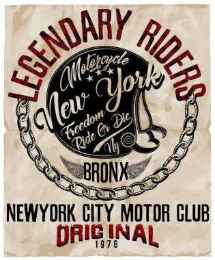 Motosiklet kask tipografi New York Spor Kulübü