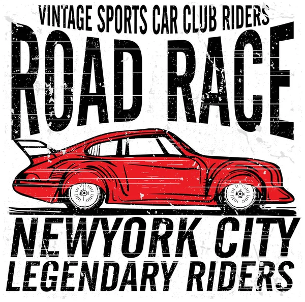 Vintage yarış arabası printing.vector eski okul yarış poster.retr için