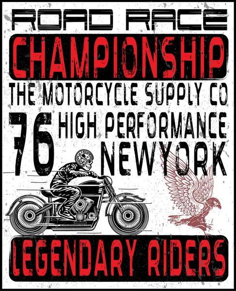 Vintage motosiklet t-shirt grafiği