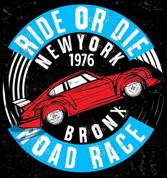 Vintage yarış arabası printing.vector eski okul yarış poster.retr için