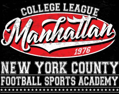 Atletik spor tipografi, t-shirt grafik, vektörel çizimler